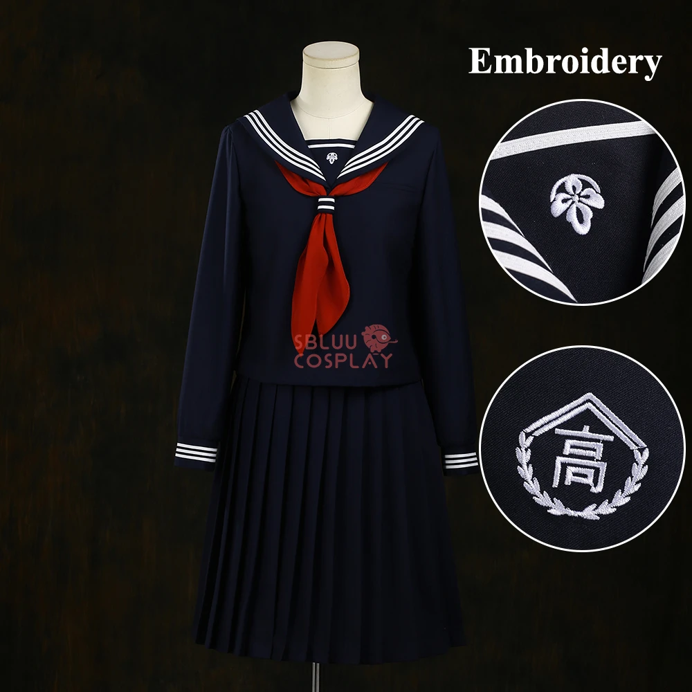Party Games School - SBluuCosplay 시미즈 히나코 코스프레 의상 자수