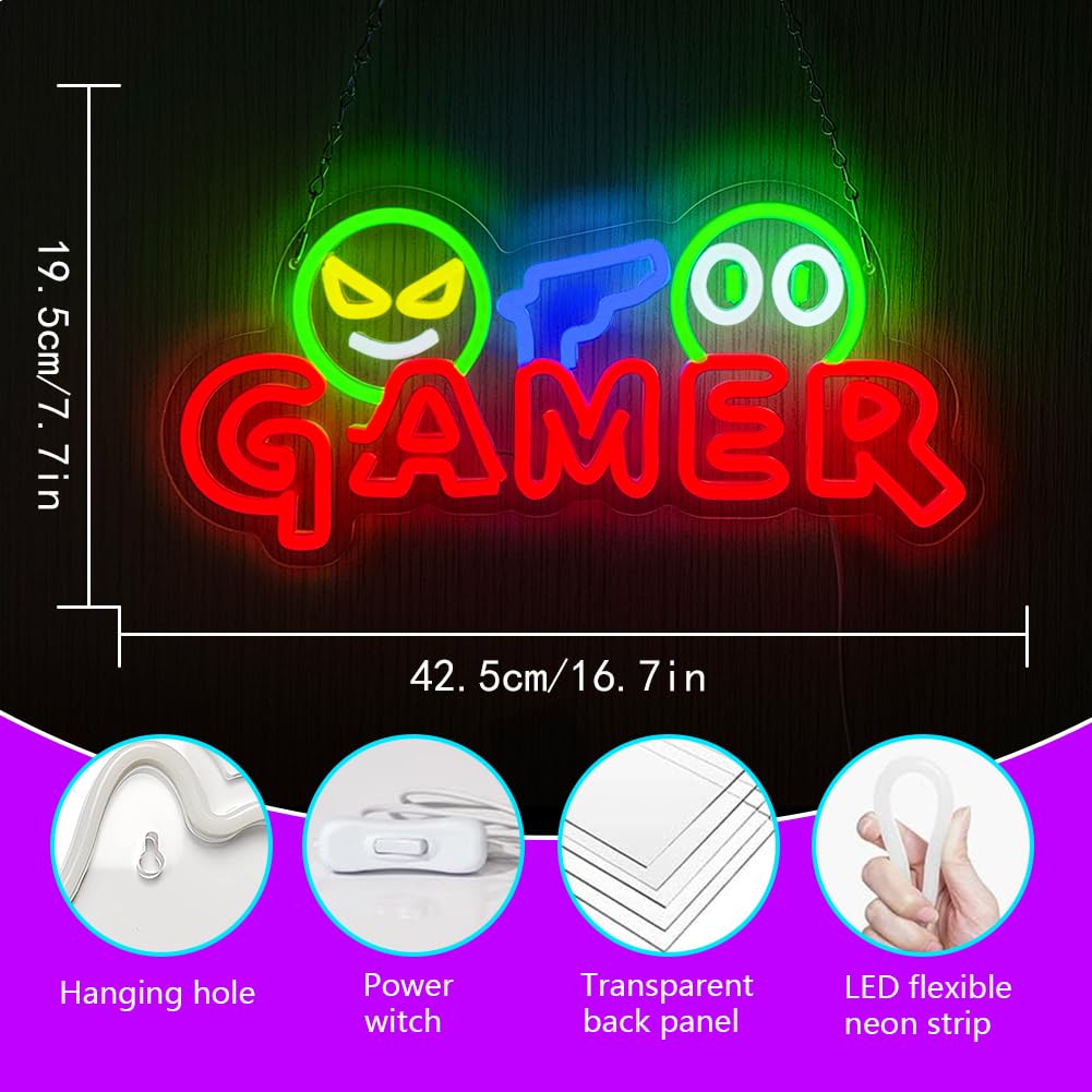 게이머 네온사인 LED 벽등 맞춤형 다채로운 게임 네온 - Party Games School 리뷰 및 가격