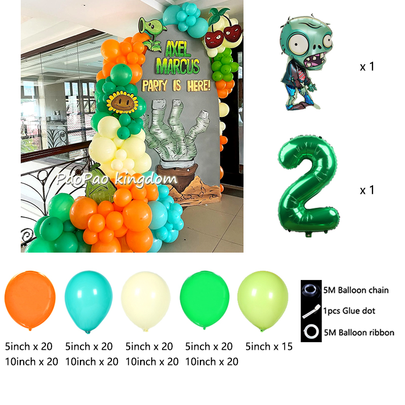PVZ 테마 풍선 아치 가랜드 키트 풍선 DIY 장식  - Party Games Bunny 리뷰 및 가격