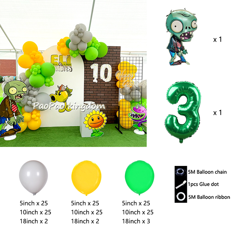 PVZ 테마 풍선 아치 가랜드 키트 풍선 DIY 장식  - Party Games Bunny 리뷰 및 가격