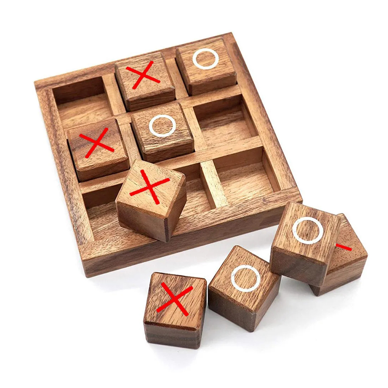 나무 Tic Tac Toe 보드 게임 XO 체스 IQ  - Party Games Juegos De Mesa 리뷰 및 가격