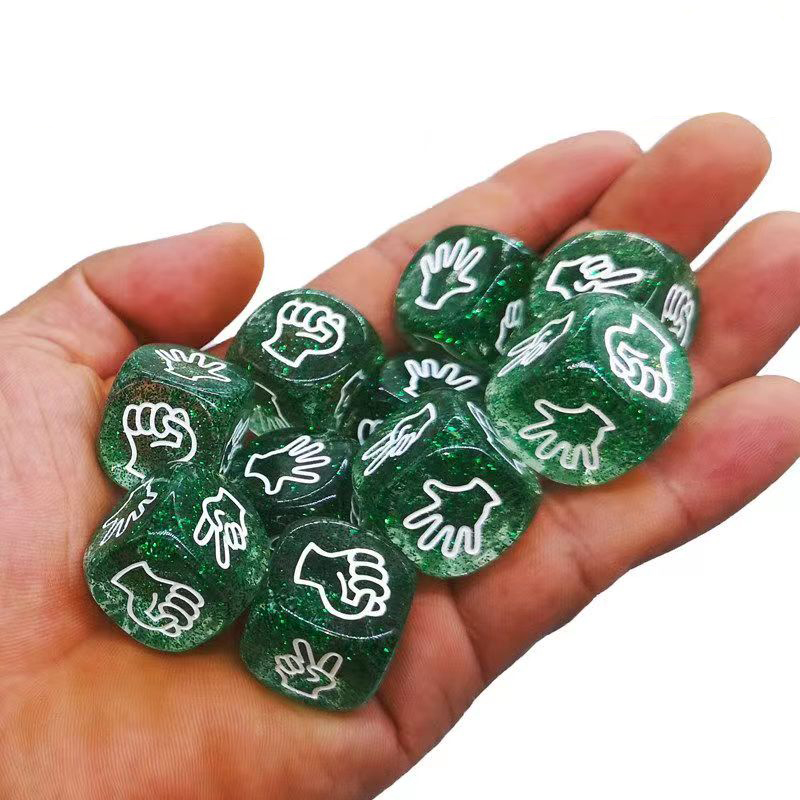 10PCS 반짝이 주사위 6 양면 20MM 바위 종이  - Party Games Juegos De Mesa 리뷰 및 가격