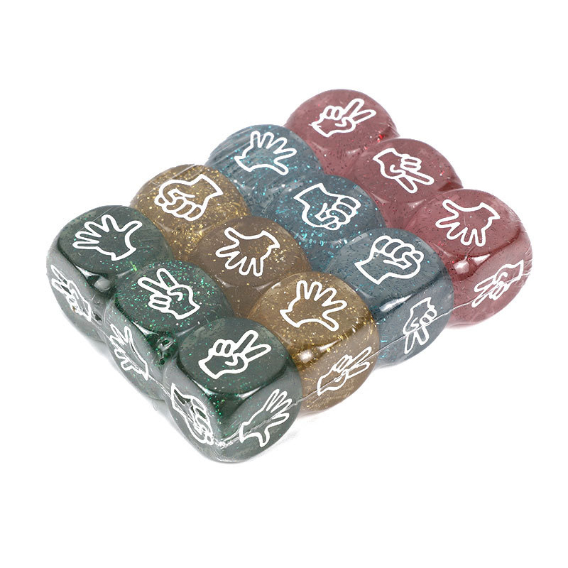 10PCS 반짝이 주사위 6 양면 20MM 바위 종이  - Party Games Juegos De Mesa 리뷰 및 가격